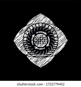 globalization icon with chalkboard texture. 