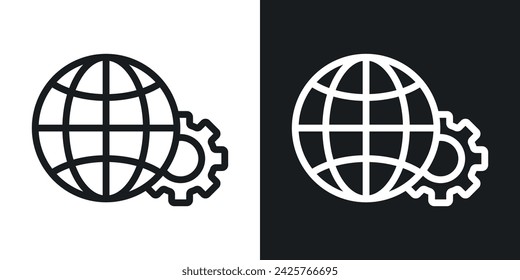 Globalization icon designed in a line style on white background.