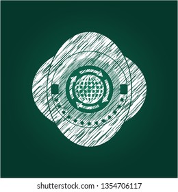 globalization icon drawn on blackboard