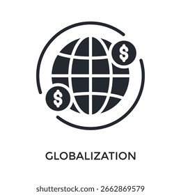 Estilo de glifo de icono de globalización. Ilustración vectorial Para El Diseño gráfico