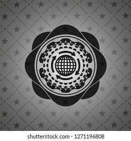 globalization icon inside black badge