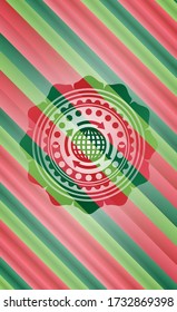 Globalisierungssymbol im Weihnachtsbaustil. 