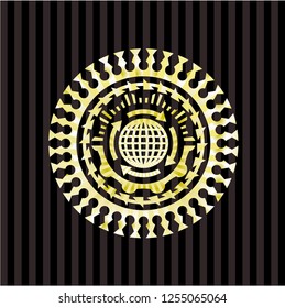 globalization icon inside gold badge