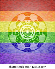 globalization icon inside lgbt colors emblem 