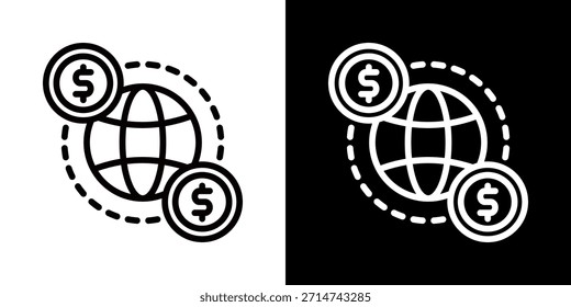 Globalisierungssymbol der schwarz-weißen Linie