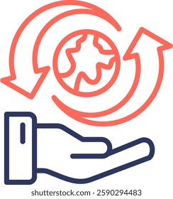 Globalization Icon Line Color Vector Illustration