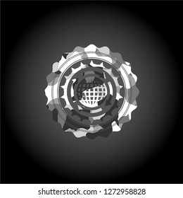 globalization icon on grey camouflaged texture