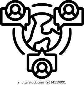 Globalization Icon Outline Vector Illustration