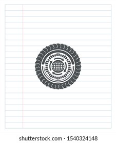 globalization icon penciled. Vector Illustration. Detailed.