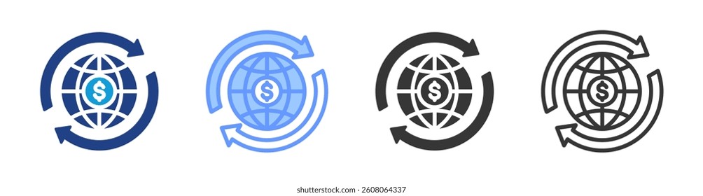 Globalization icon set multiple style collection