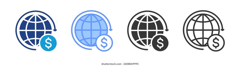Globalization icon set multiple style collection