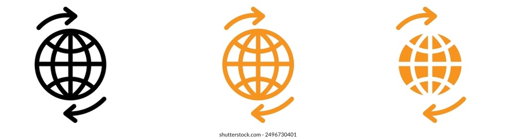 Globalisierungs-Symbolsatz Illustrationen zur weltweiten Integration für Wirtschafts- und Kulturprojekte