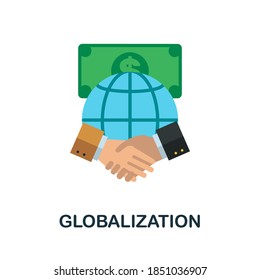 Icono de globalización. Elemento sencillo de la colección económica. Icono de globalización creativa para diseño web, plantillas, infografías y más