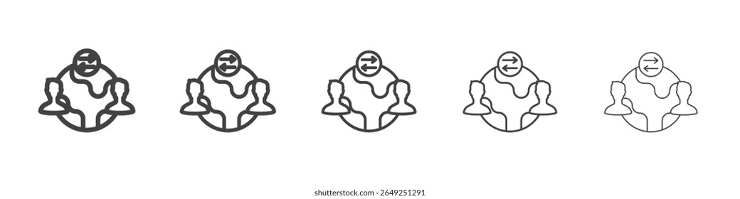 Ícone de globalização símbolo simples de coleção de ilustrações