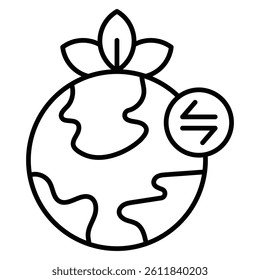 Globalization icon Simple outline vector logo