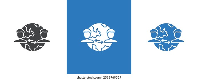Globalization icon thin line illustration