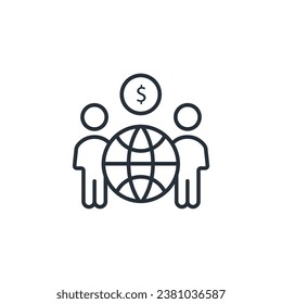 globalization icon. vector.Editable stroke.linear style sign for use web design,logo.Symbol illustration.