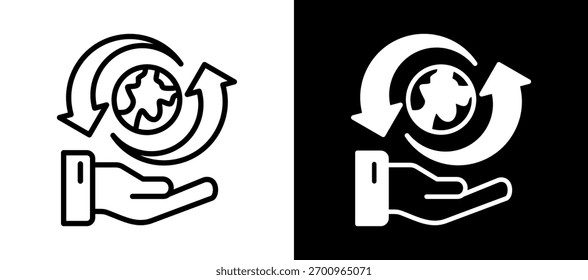 Globalization Icon Ilustración vectorial negro blanco