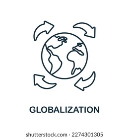 Globalization line icon. Monochrome simple Globalization outline icon for templates, web design and infographics