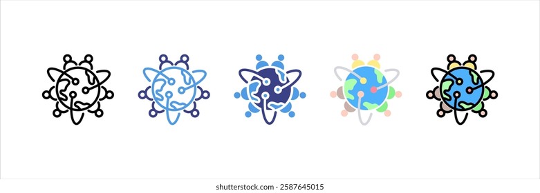 Globalization Multi Style Icon Set