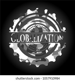 Globalization on grey camouflage pattern