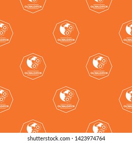 Globalization pattern vector orange for any web design best
