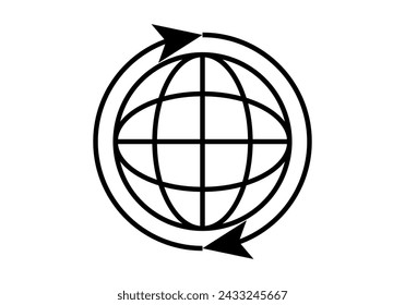 Globalization planet black icon in white background.