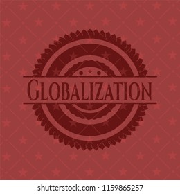 Globalization realistic red emblem