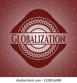 Globalization red emblem. Vintage.