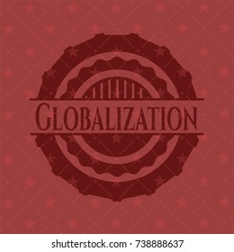 Globalization red emblem. Vintage.