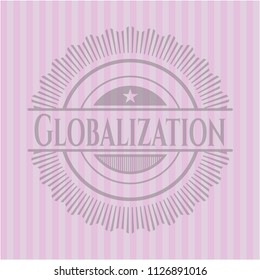 Globalization retro style pink emblem