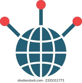 Globalization Vector Glyph Two Color Icon For Personal And Commercial Use.
