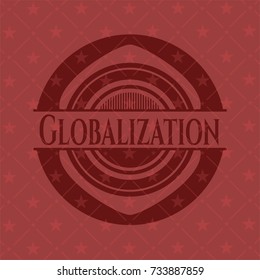 Globalization vintage red emblem