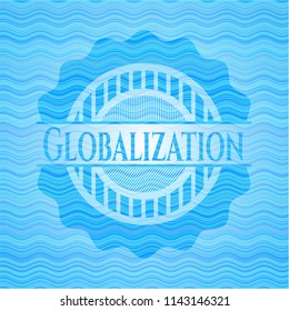 Globalization water concept emblem background.