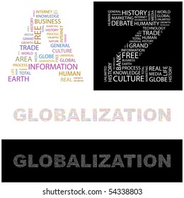 GLOBALIZATION. Word collage. Vector illustration.