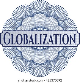 Globalization written inside abstract linear rosette