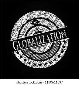 Globalization written on a blackboard