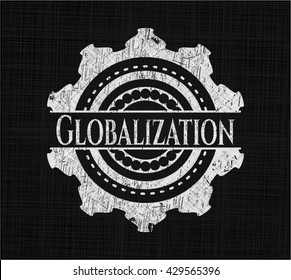 Globalization written on a blackboard