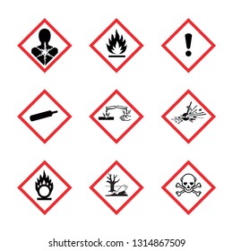 The Globally Harmonized System of Classification and Labeling of Chemicals vector on white background illustration

