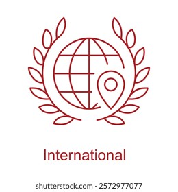A global-themed icon symbolizing international laws and treaties across borders.