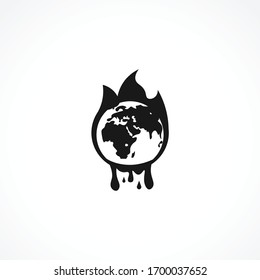 global-warming icon. isolated vector element. burning earth icon