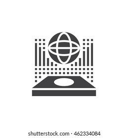 globe 3d  hologram icon vector