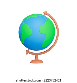globe 3d icon. Earth. Isolated object on transparent background