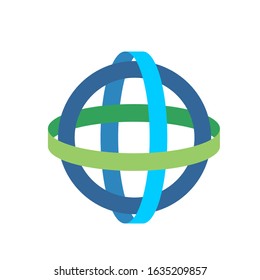 globe 3d logo modern sign template