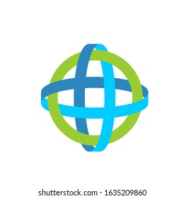globe 3d logo modern sign template