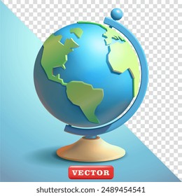 Globe, 3d vector. Suitable for education and design elements