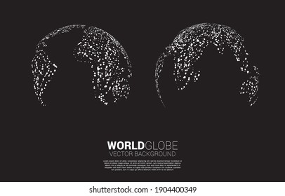Globe 3D World map with random dot . concept of global Digital network