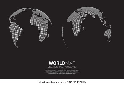 Globe 3D World Map From Square Pixels. Concept Of Global Digital Network