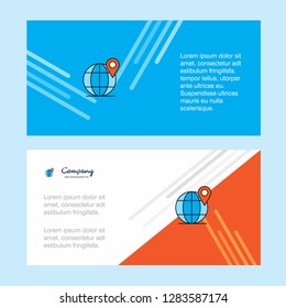 Globe abstract corporate business banner template, horizontal advertising business banner.