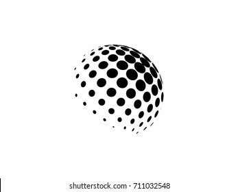 Globe Abstract dotted background. The oversized ball of black circles for use in web design, to print on the covers. Vector illustration